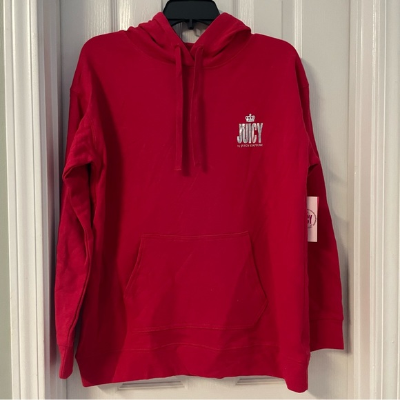Juicy by Juicy Couture French Terry Red Long Sleeve Hoodie, NWT, Medium - Picture 2 of 9
